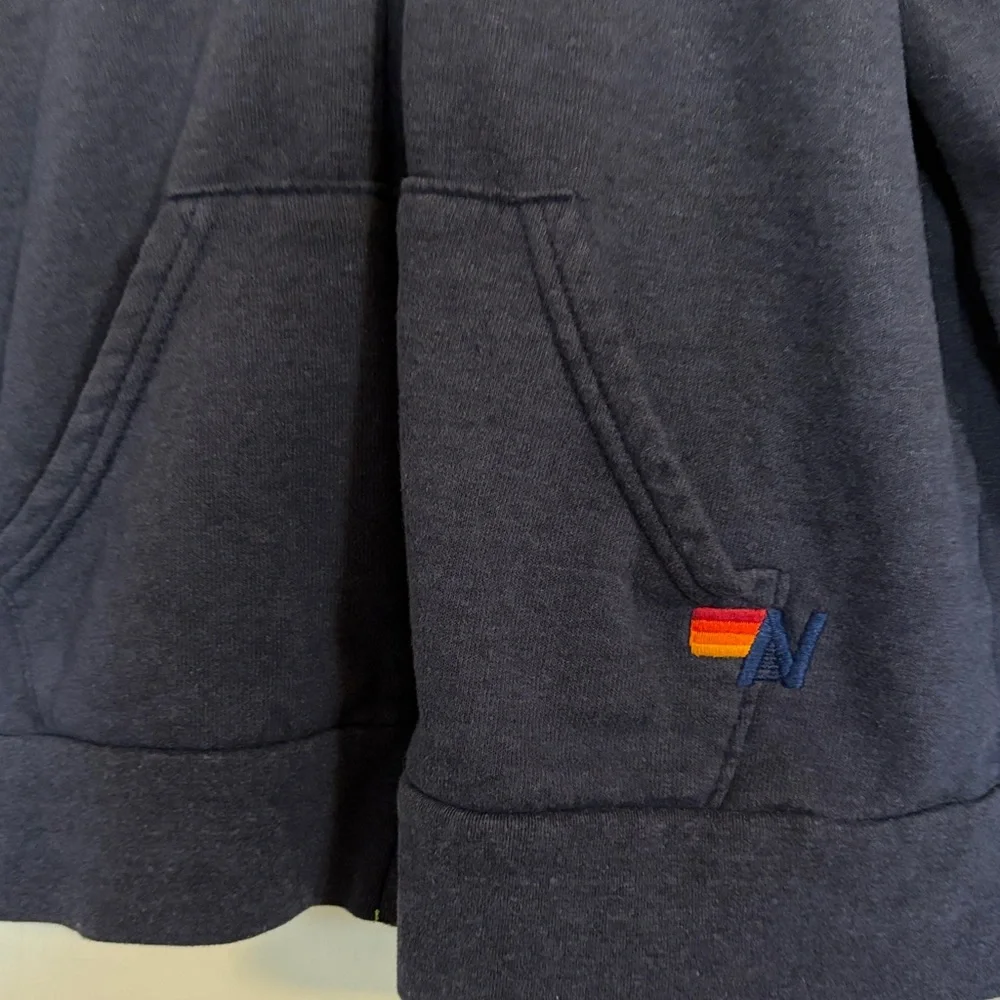 Aviator Nation Navy Blue Hoodie with Yellow Lightning Bolt Sz L - Picture 8 of 11